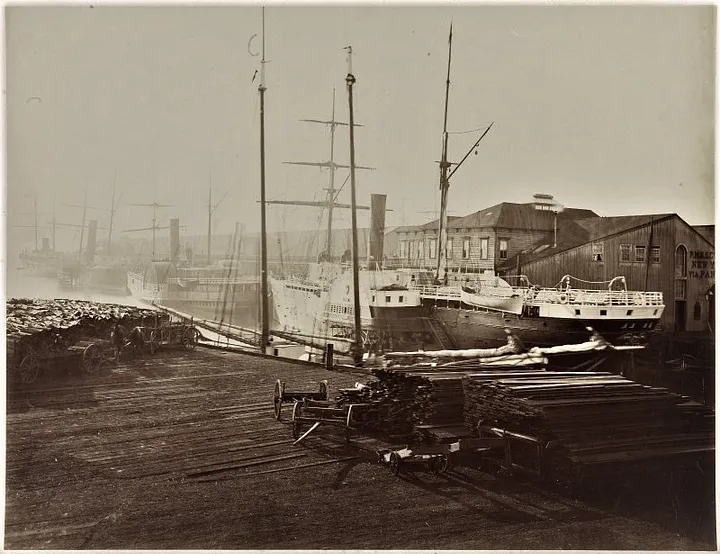 Pacific Mail Steamship Co. wharf, San Francisco - Watkins