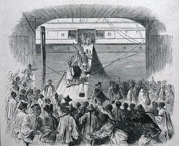 'The Coming Man' - Pacific Mail pier disembarkation
