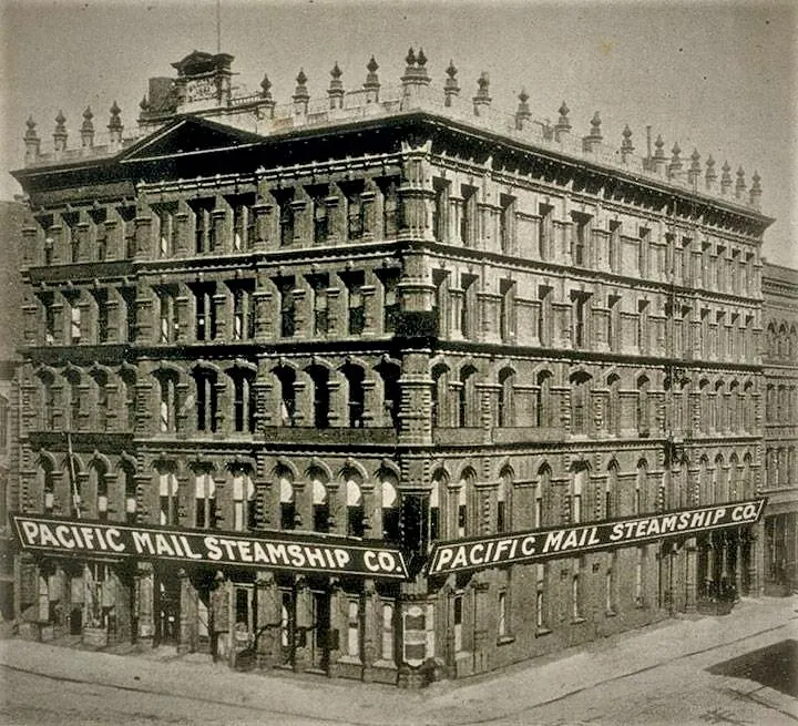 Pacific Mail Steamship Co. offices at Market and First streets