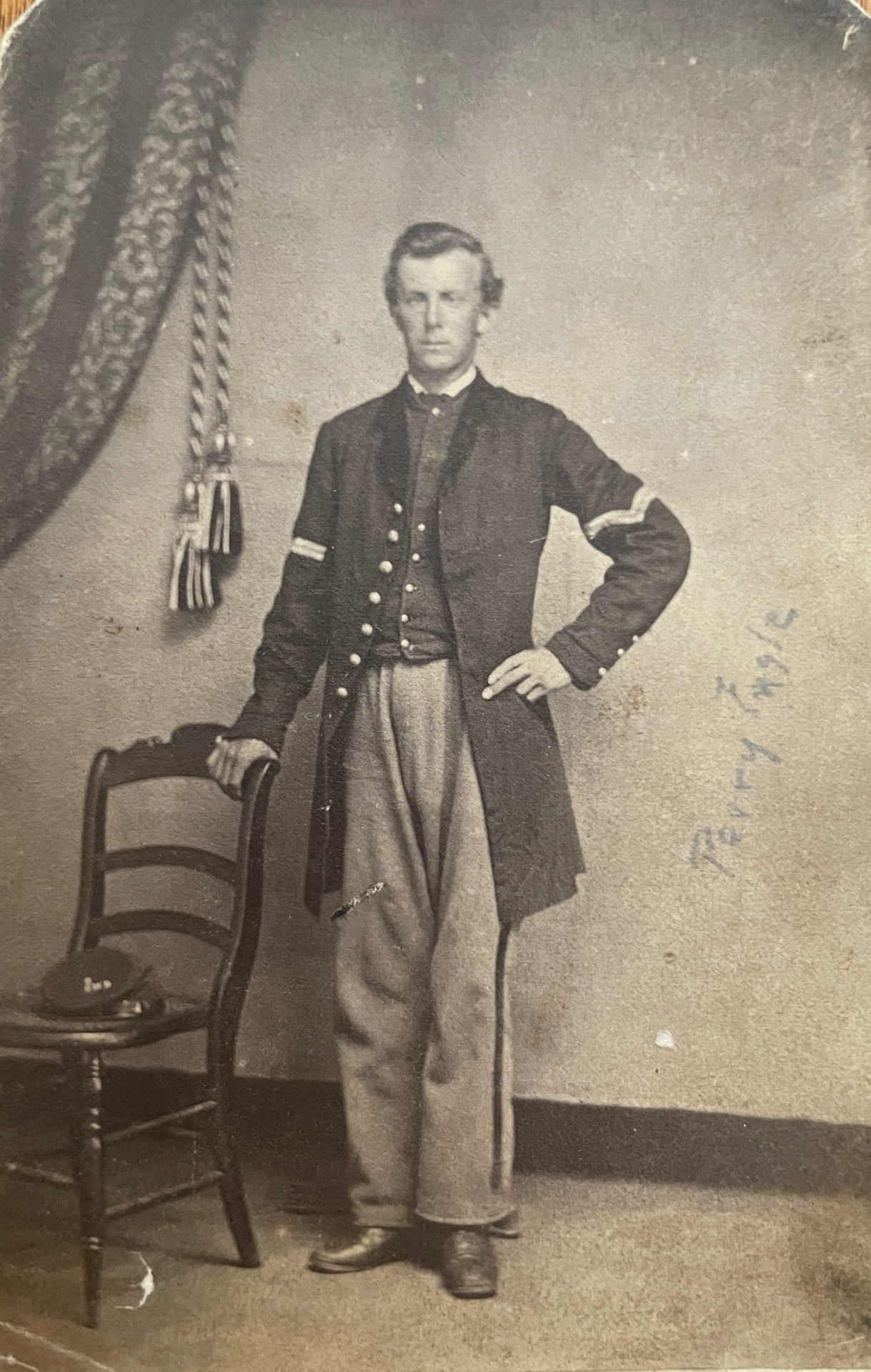 Carte de visite of Perry Engle in Maryland Volunteer Infantry uniform, c. 1864