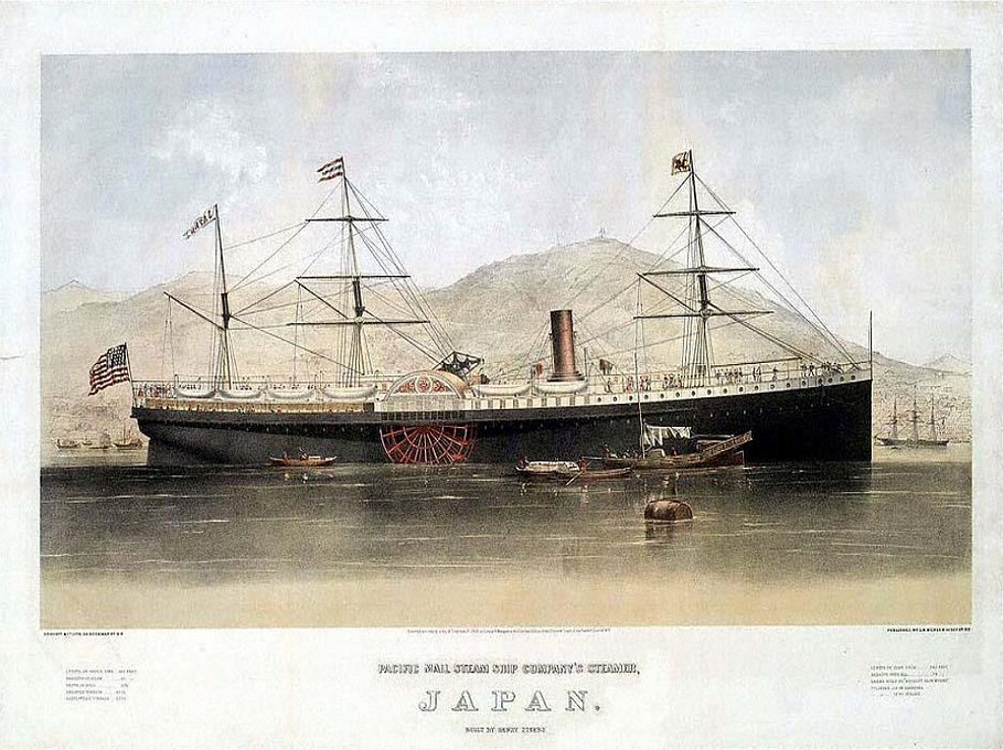 19th-century lithograph of the SS Japan